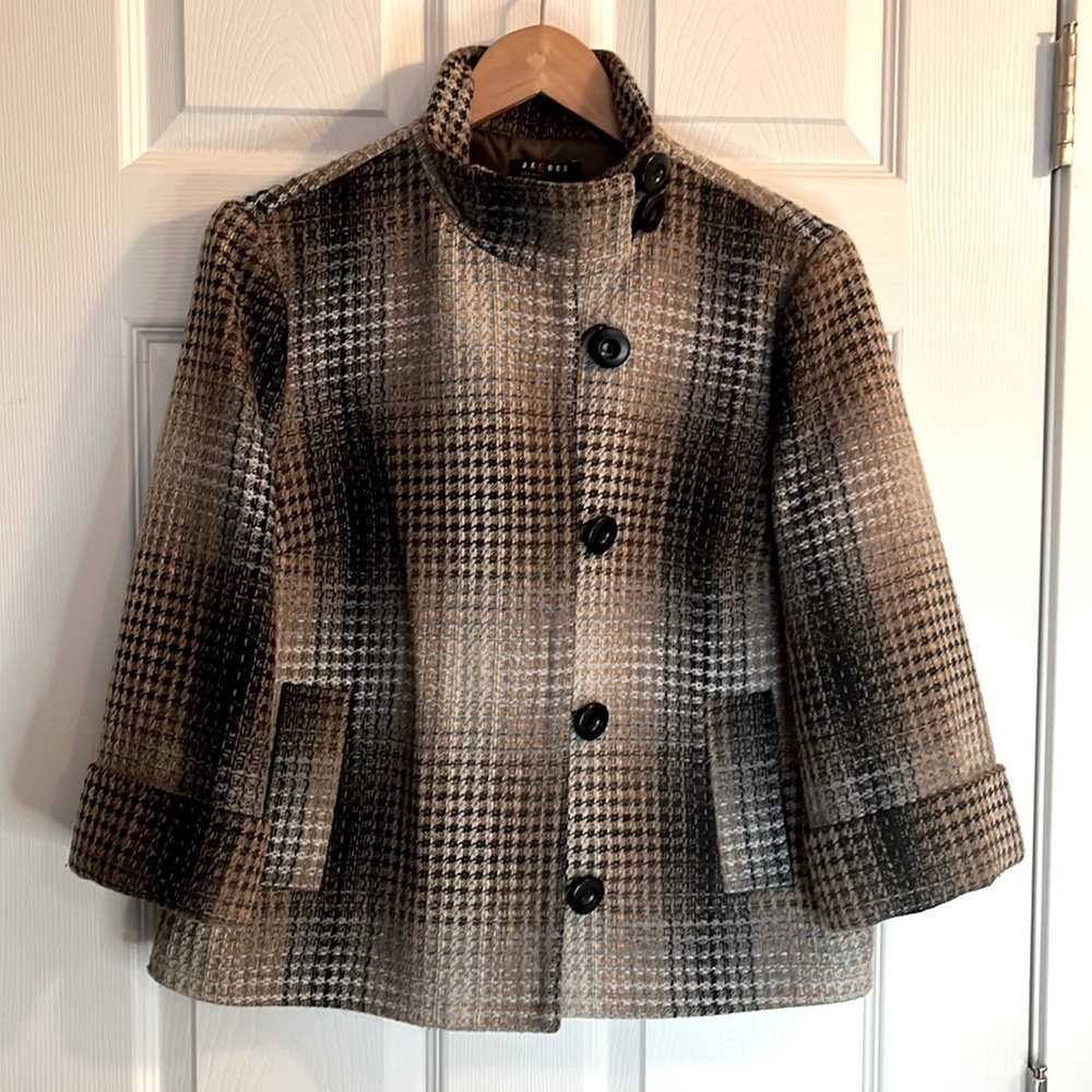 ❤️Axcess coat hip length women’s L Lined brown tones